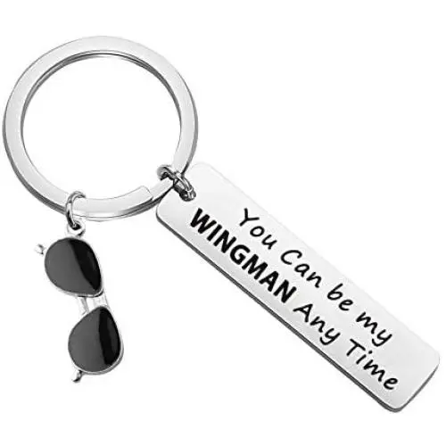 Top Gun Inspired Jewelry Pilot Gift Flight Crew Gift You Can Be My Wingman Any Time Keychain Gift for Top Gun Fans