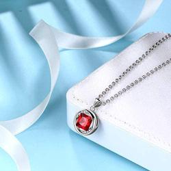 Besilver Christmas Birthstone Jewelry Gift Women Girl 925 Sterling Silver Birthstone Solitaire Necklace Earrings Set Elegant Birthday Jewelry Gift