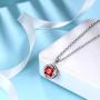 Besilver Christmas Birthstone Jewelry Gift Women Girl 925 Sterling Silver Birthstone Solitaire Necklace Earrings Set Elegant Birthday Jewelry Gift