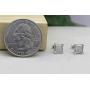 Dazzlingrock Collection 0.06 Carat (ctw) White Diamond V Prong Square Mens Hip Hop Iced Stud Earrings, Available in Metal 10K/14K/18K Gold & 925 Sterling Silver