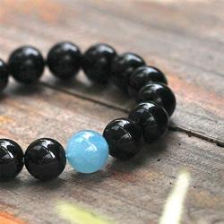 Jewever Black Obsidian with Tiger eye Womens Mens Bracelet Stretch Healing Crystal 12mm Beads Gemstone Unisex 7''