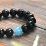 Jewever Black Obsidian with Tiger eye Womens Mens Bracelet Stretch Healing Crystal 12mm Beads Gemstone Unisex 7''