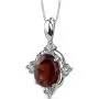 Peora Garnet Pendant Sterling Silver 2.25 Carats CZ Accents Peora Garnet Pendant Sterling Silver 2.25 Carats CZ Accents
