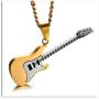 Xusamss Punk Titanium Steel Guitar Music Pendant Necklace,24inches Link Chain