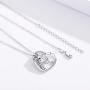 JUSTKIDSTOY 925 Sterling Silver Animal Heart Pendant Keep Me in Your Heart Giraffe Panda Necklace Jewelry Gifts for Women Girlfriend