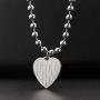 Womens iGirl Heart Pendant Necklace - Double Side Letter Necklace Stainless Steel Harajuku Female Symbol Gothic Streetwear Chain Necklace for Girls