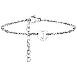 FaithHeart Women Anklet with Initials Stainless Steel/18K Gold Plated Letter Ankle Bracelet for Teen Girls Summer Jewelry-Can Engrave