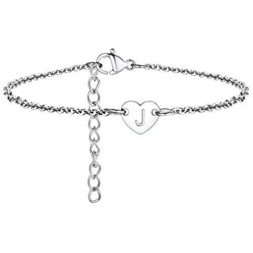 FaithHeart Women Anklet with Initials Stainless Steel/18K Gold Plated Letter Ankle Bracelet for Teen Girls Summer Jewelry-Can Engrave