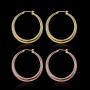 Hoop Earrings, 18K Gold Plated Rounded Hoops Earrings for Women Jewelry 1.4''