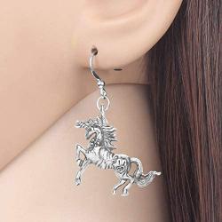 NEWEI Plated Alloy Antique Fantasy Unicorn Horse Earrings For Women Drop Dangle Novelty Ornaments Jewelry Gift