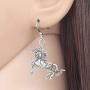 NEWEI Plated Alloy Antique Fantasy Unicorn Horse Earrings For Women Drop Dangle Novelty Ornaments Jewelry Gift
