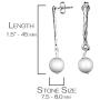 PAZ Creations .925 Sterling Silver Gemstone Drop Stick Earrings