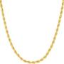 LIFETIME JEWELRY 3mm Diamond Cut Rope Chain Necklace 24k Real Gold Plated