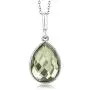 Gem Stone King 925 Sterling Silver Green Prasiolite Pendant Earrings Set 19.50 Cttw Pear Shape 16X12MM with 18 Inch Silver Chain