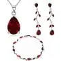Crystalline Azuria Jewelry Sets for Women: Burgundy Red or Black Crystal Teardrop Necklace and Earrings Set Costume Jewelry for Women, Wedding Party - 18K White Gold Plated Pendant and Earring Sets, Bracelet Set Crystalline Azuria Jewelry Sets for Women: Burgundy Red or Black Crystal Teardrop Necklace and Earrings Set Costume Jewelry for Women, Wedding Party - 18K White Gold Plated Pendant and Earring Sets, Bracelet Set