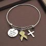 CENWA Yellow Awareness Ribbon Charm Bracelet Cancer Awareness Jewelry Gift for Endometriosis/Bladder Cancer/Suicide Prevention/Bone Cancer