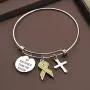 CENWA Yellow Awareness Ribbon Charm Bracelet Cancer Awareness Jewelry Gift for Endometriosis/Bladder Cancer/Suicide Prevention/Bone Cancer
