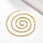 U7 2mm/3mm/6mm/7mm Box Chain Stainless Steel, 18K Gold Plated Flat/Square/Round Rolo Chain Necklace Bracelet Set, Length 18''-32''