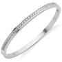 555Jewelry Womens Stainless Steel Fashion Cuff Hinged Lock Bangle Bracelet
