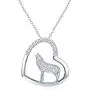 TRISHULA Wolf/Cat/Flamingo/Turtle/Dog/Unicorn/Heart Pendant Necklace for Women Girls, Sterling Silver Animals Necklace, l Love You Forever Opal Necklace Jewelry Gift 18''+2'' (Gift Box Included)