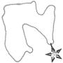 Ninja Jewelry Shuriken Throwing Star Japanese Ninjitsu Karate Kung-Fu Pewter Boys Mens Pendant Charm Protection Amulet Warrior Safety Talisman Necklace for boys men w Silver Ball Chain