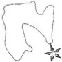 Ninja Jewelry Shuriken Throwing Star Japanese Ninjitsu Karate Kung-Fu Pewter Boys Mens Pendant Charm Protection Amulet Warrior Safety Talisman Necklace for boys men w Silver Ball Chain