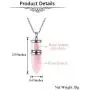 Jovivi Natural Amethyst Rose Quartz Crystal Necklace Bullet Shape Chakra Quartz Pendulum Healing Stone Pendant Necklace