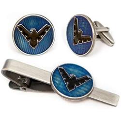 SharedImagination Nightwing Cufflinks, Justice League Logo Tie Clip, DC Comics Batman vs Superman Tie Tack Jewelry, Teen Titans Robin Cuff Links Link Wedding Party Gift, Avengers Groomsmen Gifts