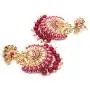 Crunchy Fashion Bollywood Jewellery Traditional Ethnic Bridal Bride Wedding Bridesmaid Rani Pink Meenakari/Hand Painted Chandbaali Indian Earrings Jewelry For Women