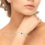 Sterling Silver Polished Beads Stretch Stack Bracelet Made with Swarovski Crystal For Women Teens Girls