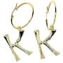 HSQYJ Fashion DIY Big 26 Crystal Letter Charm Bamboo Initial Pendant Necklace Pearl Brooch Pin Hoop Earrings Gold-Plated 20 Inch Chain Letter A-Z Best for Women Girl Jewelry Gift
