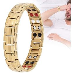 Magnetic Bracelet,Men Fashion Healthy Magnetic Therapy Bracelet,for Pain Relief,Arthritis and Carpal Tunnel Relief(Gold)