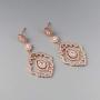 SWEETV Chandelier Wedding Earrings Rose Gold Bridal Earrings for Women Brides-Art Deco Drop Dangle Earrings