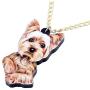 NEWEI Acrylic Sweet Yorkshire Terrier Dog Necklace Chain Pendant Collar Animal Pet Jewelry for Women Gifts Charm