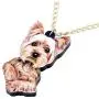 NEWEI Acrylic Sweet Yorkshire Terrier Dog Necklace Chain Pendant Collar Animal Pet Jewelry for Women Gifts Charm