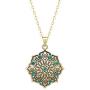 Disney Aladdin Yellow Gold Plated Crystal Lotus Flower Pendant Necklace, 18” Chain