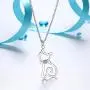 Besilver Cute Animal Pendant Necklace Charm 925 Sterling Silver Cat/Snake/Sloth/Dolphin/Starfish/Snail/Shark Cute Animal Jewelry Gift for Women Girl