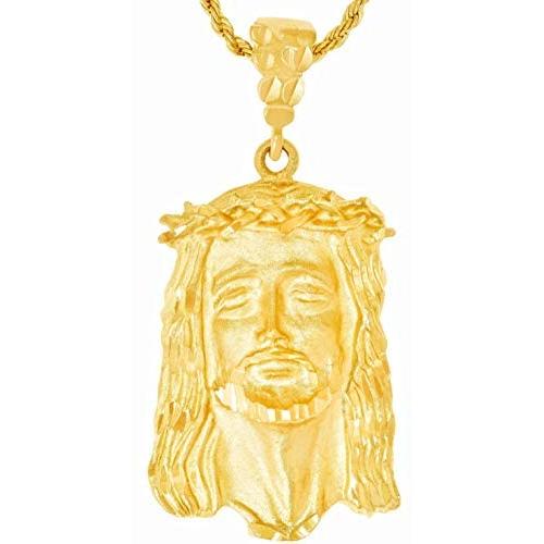 Lifetime Jewelry Face of Christ Pendant Necklace for Women & Men 24k Gold Plated