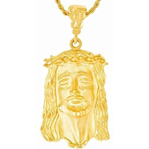 Lifetime Jewelry Face of Christ Pendant Necklace for Women & Men 24k Gold Plated Lifetime Jewelry Face of Christ Pendant Necklace for Women & Men 24k Gold Plated