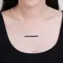 14K White Gold & 1/6 Cttw Blue Diamond Bar Necklace with Black Rhodium Accents, 18'' 14K White Gold & 1/6 Cttw Blue Diamond Bar Necklace with Black Rhodium Accents, 18''