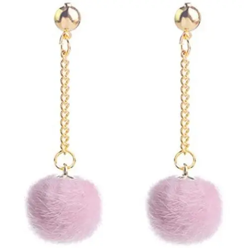 Flairs New York Faux Fur Pom Pom Tassel Drop Dangle Earrings Set Flairs New York Faux Fur Pom Pom Tassel Drop Dangle Earrings Set