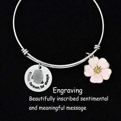 Ohana Bracelet for Women Hawaiian Disney Bracelets Jewelry Engraved Ohana Forever for Always with Hibiscus Charm