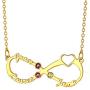 U7 Name Necklace Personalized Eternal Love Jewelry Custom Choker 925 Sterling Silver Infinity Necklace with 1-4 Names Birthstones of Family Friend