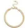 NUZON 14K Gold Snake Chain Bracelet& Cuban Curb T Bar Link Chain Bracelet Minimalist Dainty Jewelry for Women Girls 7 Adjustable