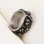 HZMAN Gothic Meteorite Surface Retro Personality Men Women Stainless Steel Ring Size 7-12 HZMAN Gothic Meteorite Surface Retro Personality Men Women Stainless Steel Ring Size 7-12