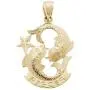 US Jewels 14k Yellow Gold Zodiac Pisces Pendant