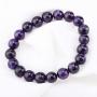 Natural Stone Bracelet, 10mm Amethyst Gemstone Beads Healing Crystal Reiki Chakra Balancing Stretch Bracelets 7'', Stress Relief, Bring Luck and Prosperity Women Men Girls Gifts