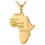 U7 Hip Hop Jewelry 22'' Long Chain Platinum/Rose Gold/Black Gun/18K Gold Plated African Map Pendant Necklace,Men Women Gift