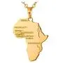 U7 Hip Hop Jewelry 22'' Long Chain Platinum/Rose Gold/Black Gun/18K Gold Plated African Map Pendant Necklace,Men Women Gift