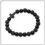 Fusamk Fashion Yoga Natural Stone Bracelet Religious Cross Beads Link Bracelet.7.5'' Wrist